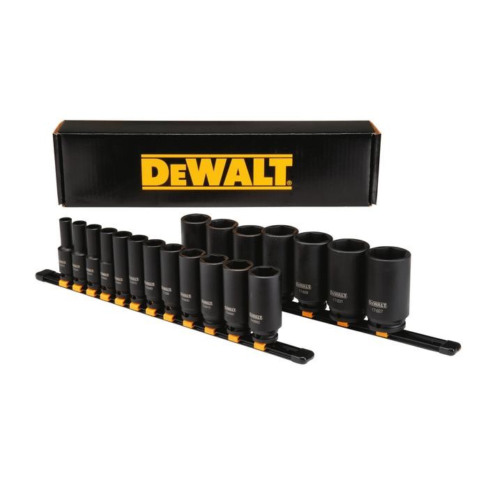 DEWALT DWMT19239 Deep Impact Socket Set 19-Piece, 1/2" Drive SAE