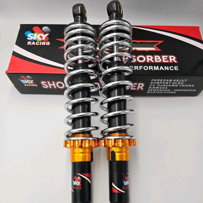 Shockbreaker Belakang Motor Bebek 340Mm Dan 280Mm Chrome - Gold - Shock Motor Bebek Honda 340Mm -