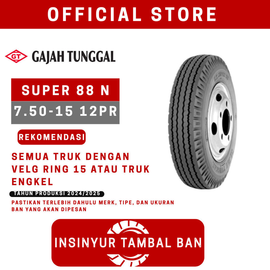 BAN MOBIL 750 15 GT 12 PR TRUK