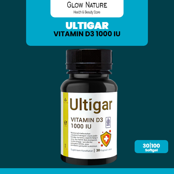 Ultigar Vitamin D3 1000 IU BPOM dan Halal - Mengatasi Defisiensi Vitamin D, Mencegah Osteoporosis, N