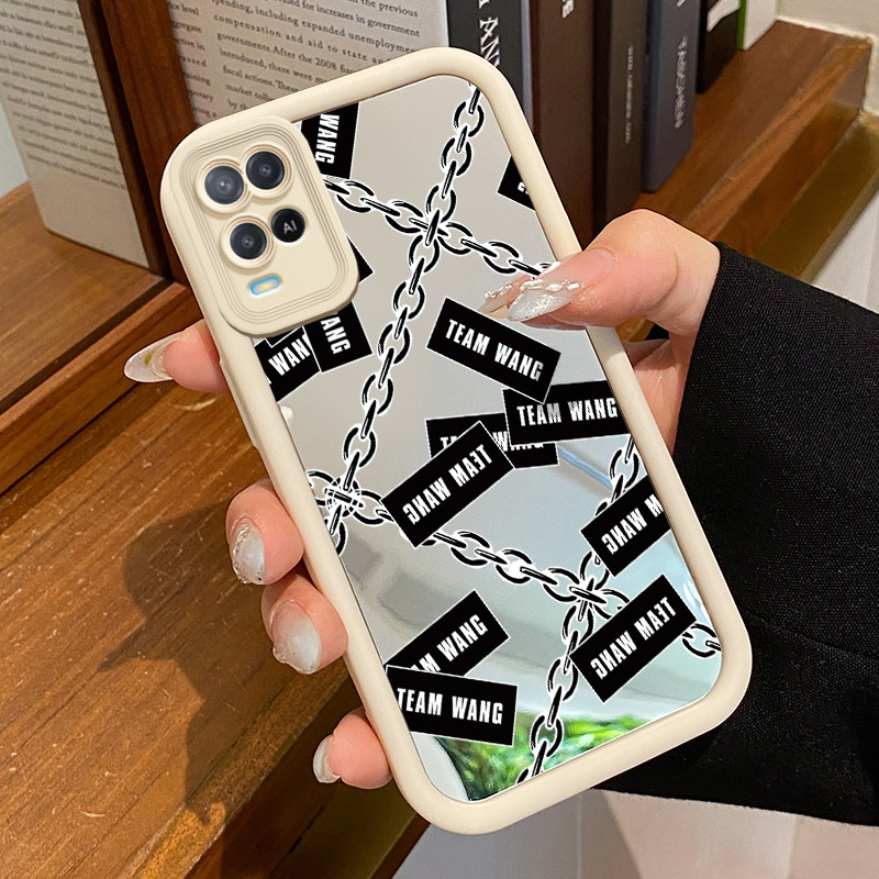 Casing Hp Untuk OPPO A54 Case Casing pola Rantai Kasing HP Kesing pelindung Silikon Softcase cermin 