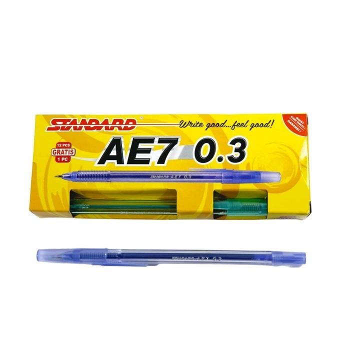 

Standard Pen - AE7 0.3 Isi 12 pcs Tinta Hitam (Pulpen,Pena,Ballpoint,Pen) TERMURAH BISA COD