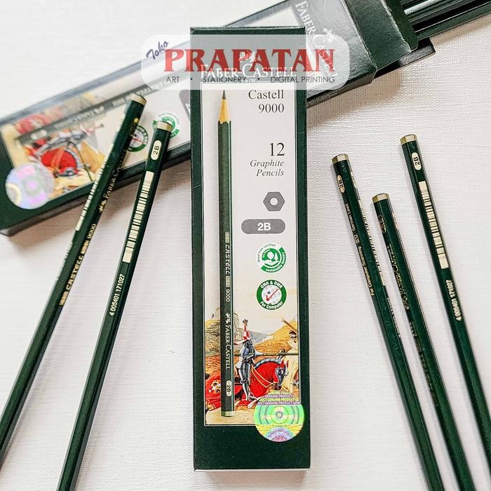 

Pensil Tulis 9000 Faber Castell 2B 1 BOX ISI 12PCS Writing Pencil