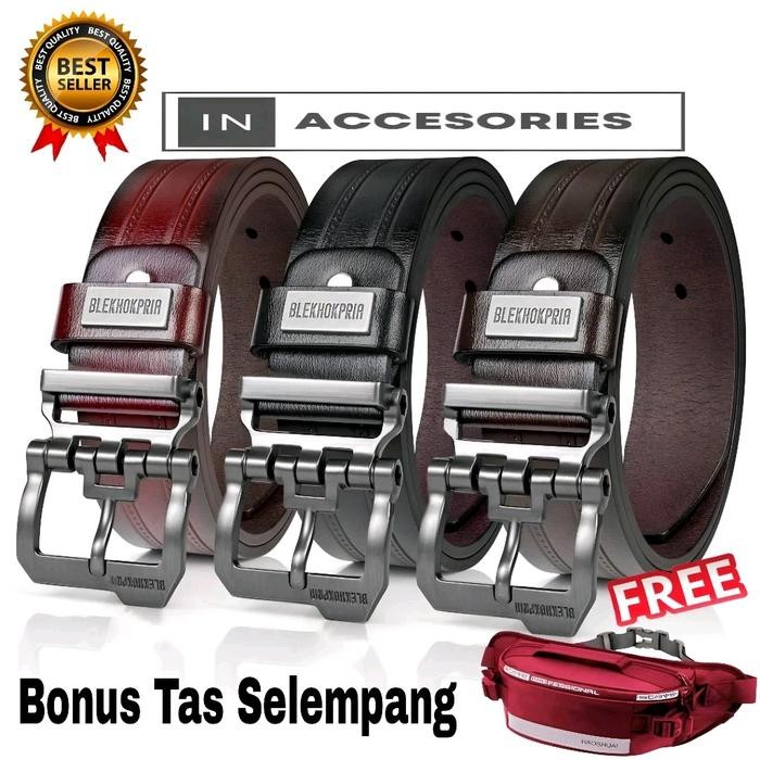 PROMO FREE TAS SELEMPANG IKAT PINGGANG PRIA KULIT ROBOT SABUK PRIA Sabuk kulit GESPER KULIT MEN