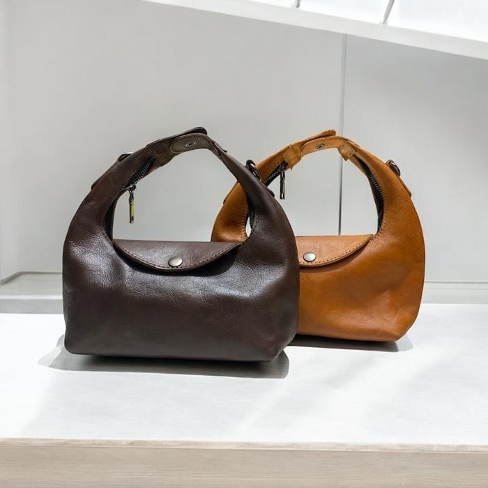 Tas Tenteng Selempang Mini Hobo Kulit Sapi Asli size 20cm Wanita