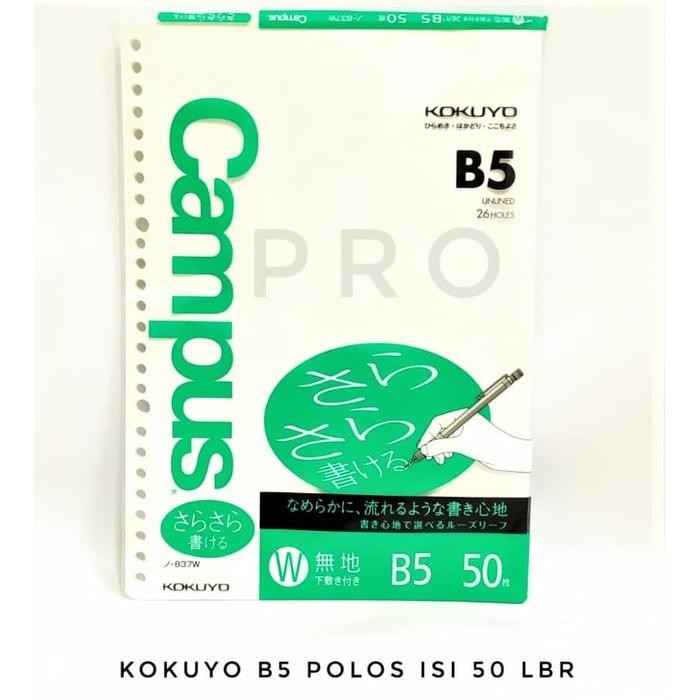

ISI KERTAS BINDER LOOSE LEAF B5 POLOS KOKUYO 837 W ISI 50 26 LUBANG