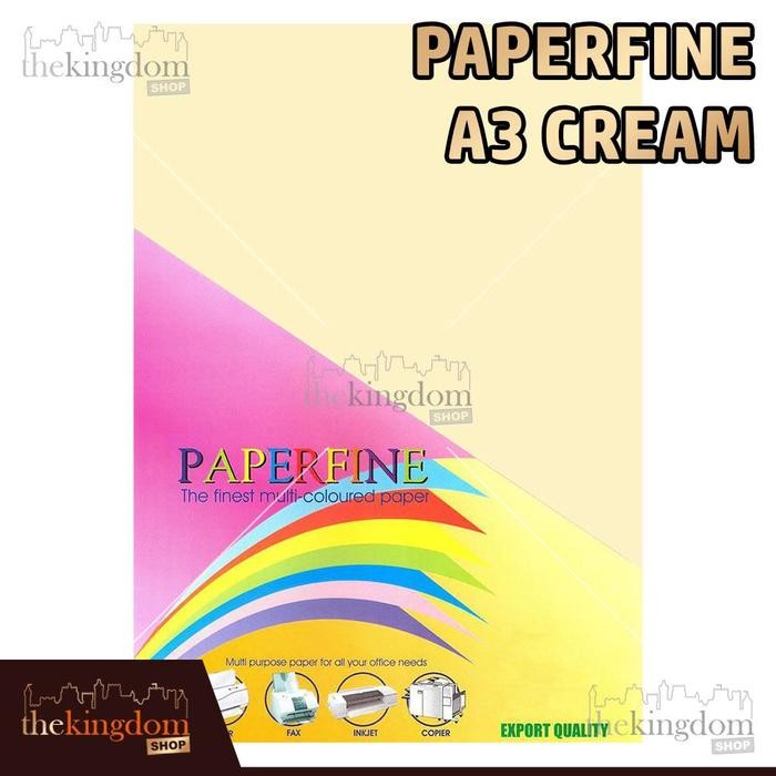 

Paperfine Kertas HVS Warna A3 Cream Krem / Isi 25 Lembar 110