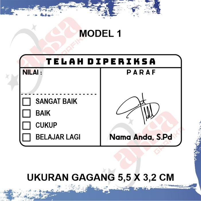 

Stempel Penilaian Guru Assesmen Koreksi - Ukuran Lebih Besar 5,5 cm x 3,2 cm