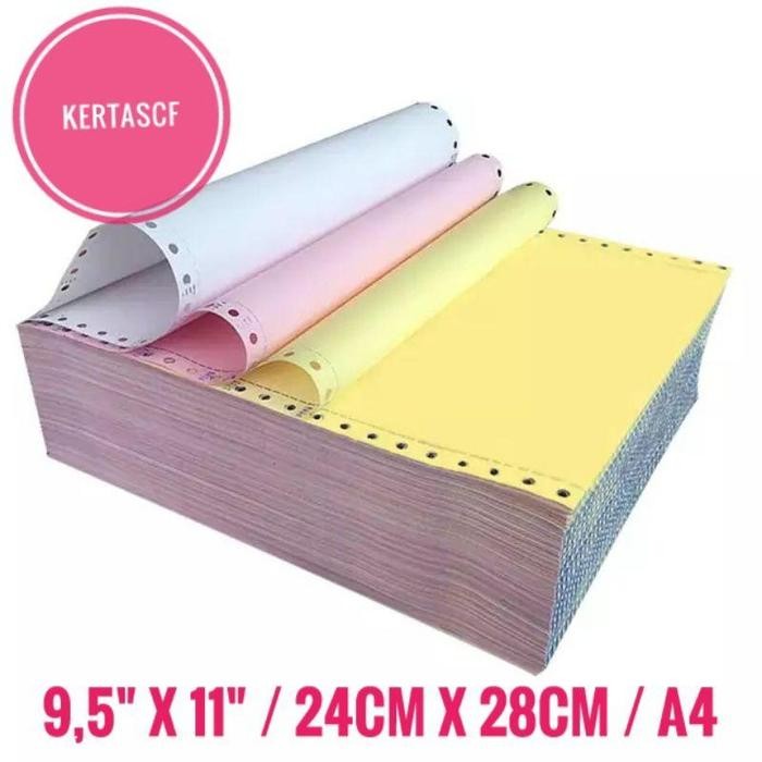 

KertasCF kertas continuous form 3 Ply ukuran 9,5" x 11"/24cm x 28cm/A4