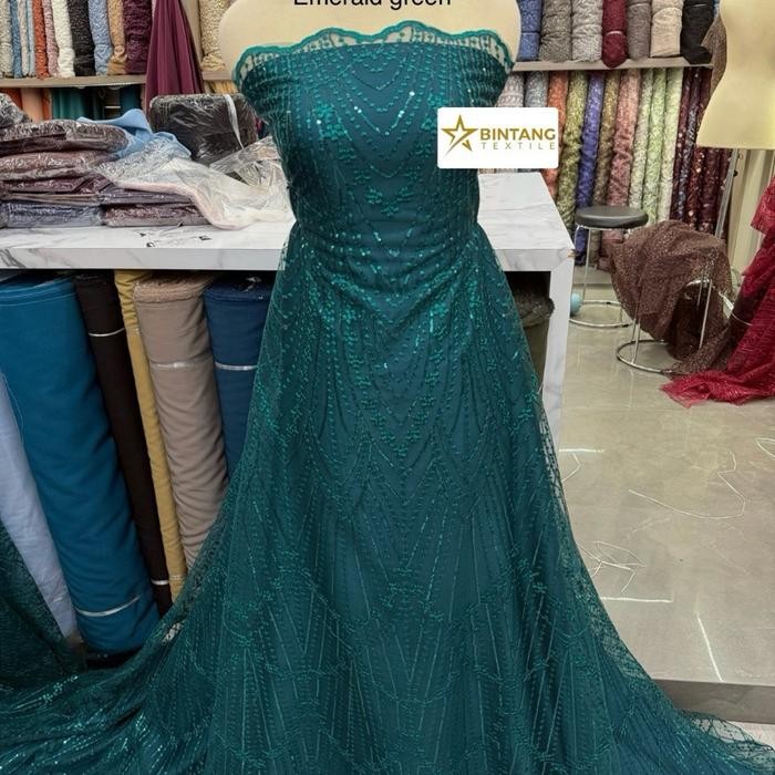 

Kain tile brokat bordir payet premium Pyramid