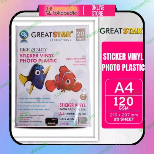

Great Star High Quality Sticker Vinyl Photo Plastic A4/120gsm 20's