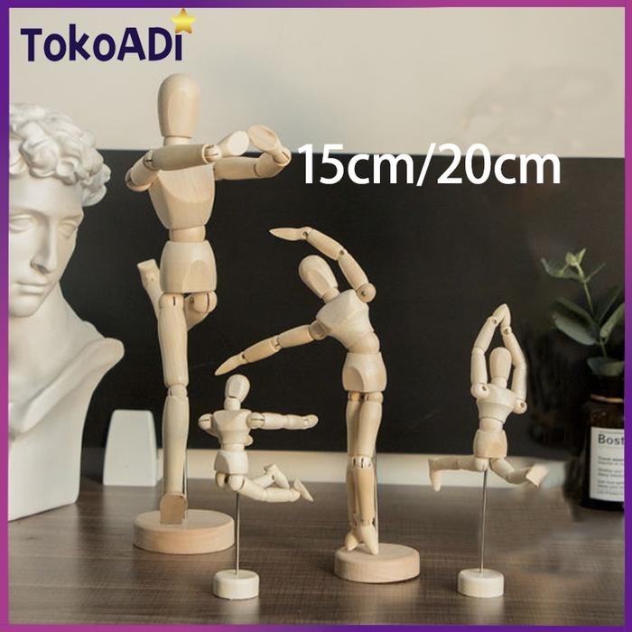 

Manekin Kayu Wooden Manikin Utk Model Gambar Human Figure Artists 20CM