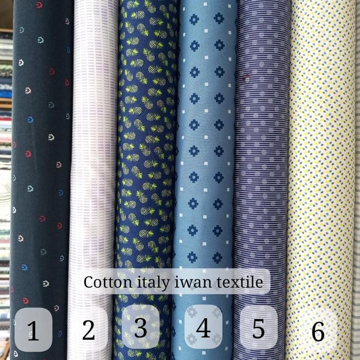 

PROMO kain katun italy motif untuk baju kemeja gamis Koko drees tunik