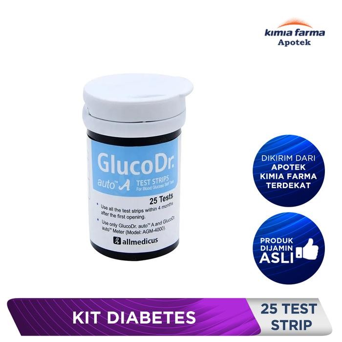 GLUCO DR AUTO A 25 TEST STRIP / ALAT CEK GULA DARAH / KIMIA FARMA