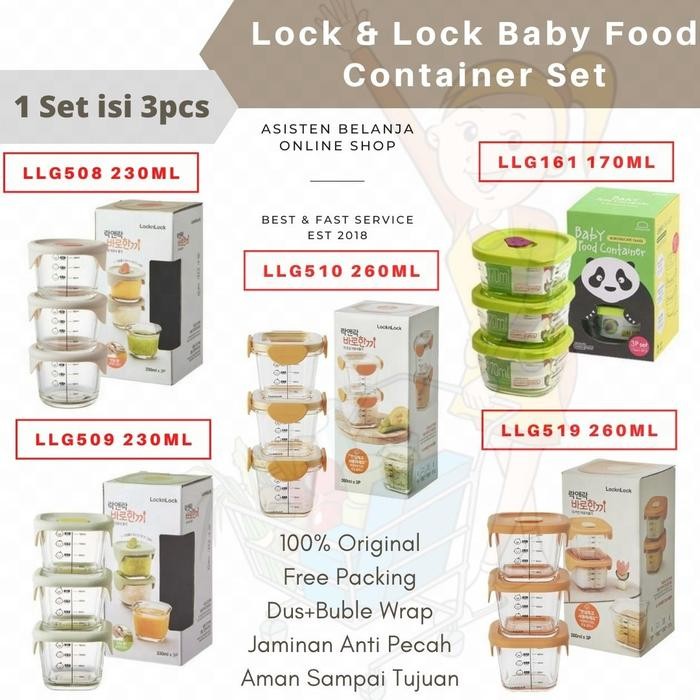 LOCK&LOCK LockNLock n Baby Food Glass Container Storage Wadah Mpasi