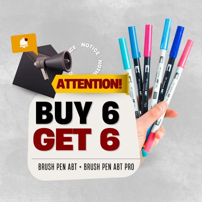 

[ Buy 6 GET 6 ] Tombow ABT Dual Brush Pen ( BLACK & GREY SERIES )