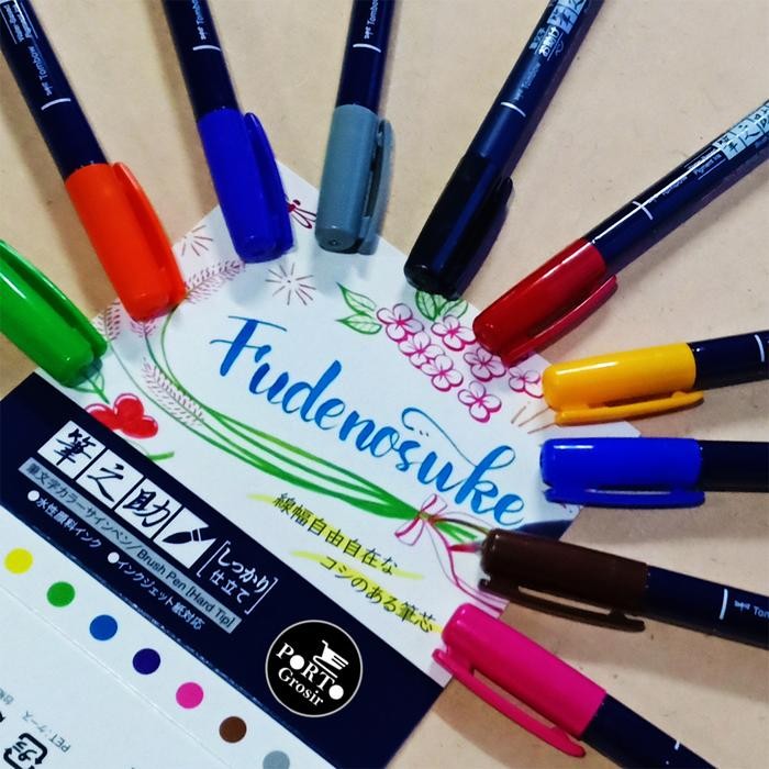 

Tombow Fudenosuke Brush Pen Hard Tip Set 10 Kuas Lettering Kaligrafi
