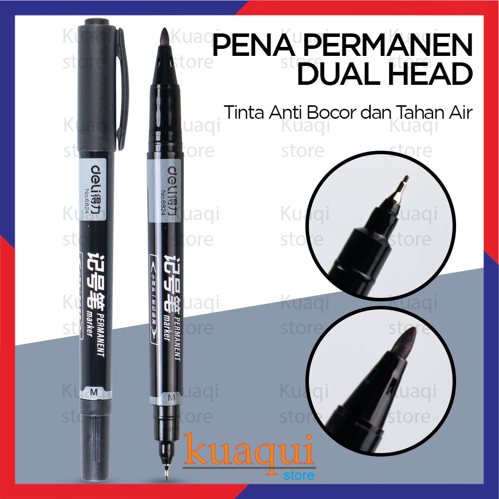 

Pena Permanen Dual Head Tip Marker Pens Waterproof - 6824