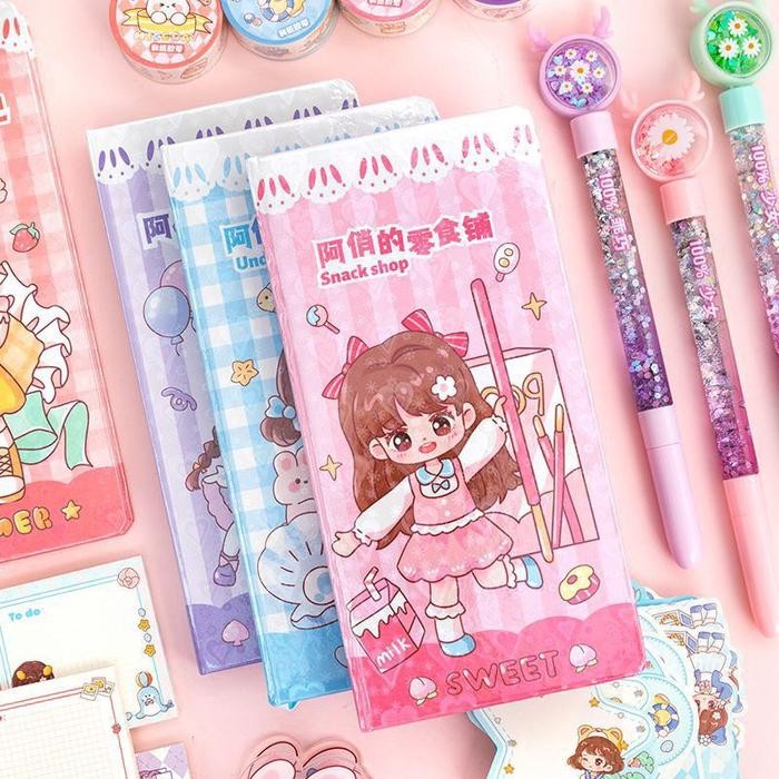 

7In1 Diary Set Gift Box Aqiao Jurnal Set Aesthetic Alat Tulis Premium