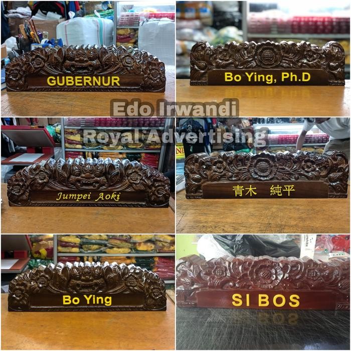 

Papan Nama Meja Kantor Motif Ukiran Barong/Bunga Ready Berkualitas