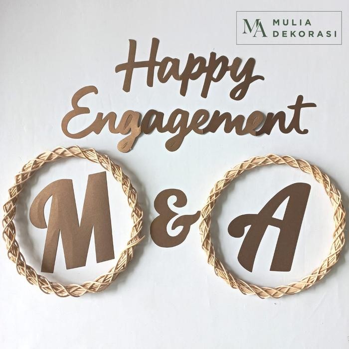BARU RING ROTAN POLOS + INISIAL NAMA DEKORASI BACKDROP LAMARAN NIKAHAN CUSTOM HURUF