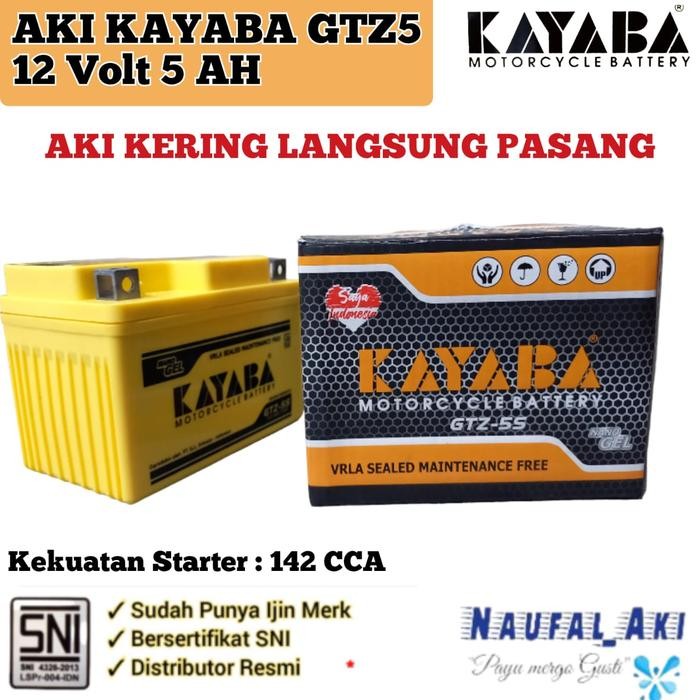 Aki Motor Yamaha X Ride Kayaba Gtz5 Aki Kering Siap Pakai