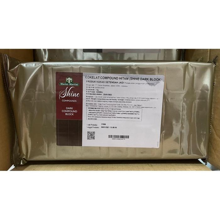 

NEW! COKELAT SHINE DARK COMPOUND CHOCOLATE BLOCK MASTER MARTINI KEMASAN 1KG