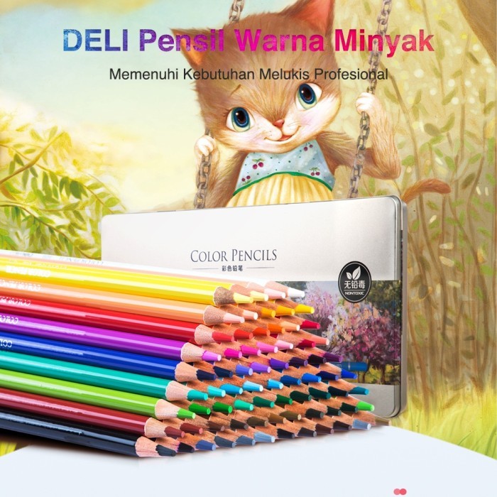 

Deli Pensil Warna Minyak / Oil Pencil Color High-Grade 24 Warna - 6565