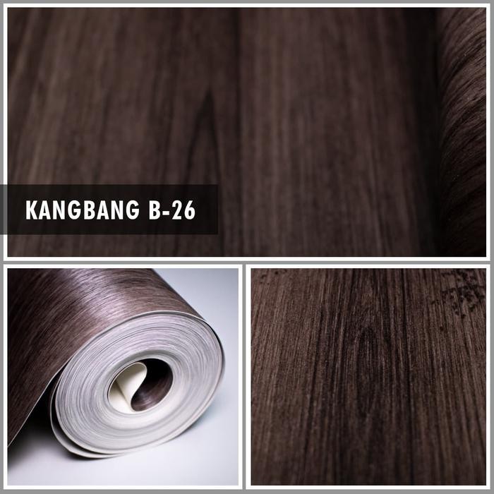Wallpaper Dinding Vinyl Motif Serat Kayu Premium