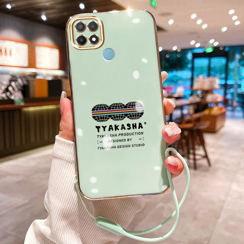 Casing Hp Untuk OPPO A15 A15s A35 Case Casing pola Bola Kasing HP Kesing tali berlapis pelindung Ces