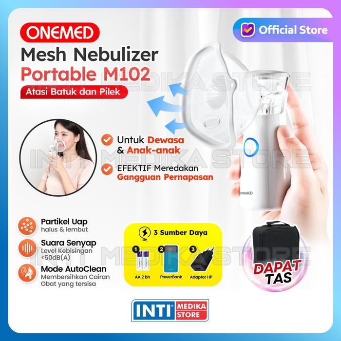 ONEMED - Nebulizer Portable M102 Mesh Nebulizer Alat Terapi Uap Obat