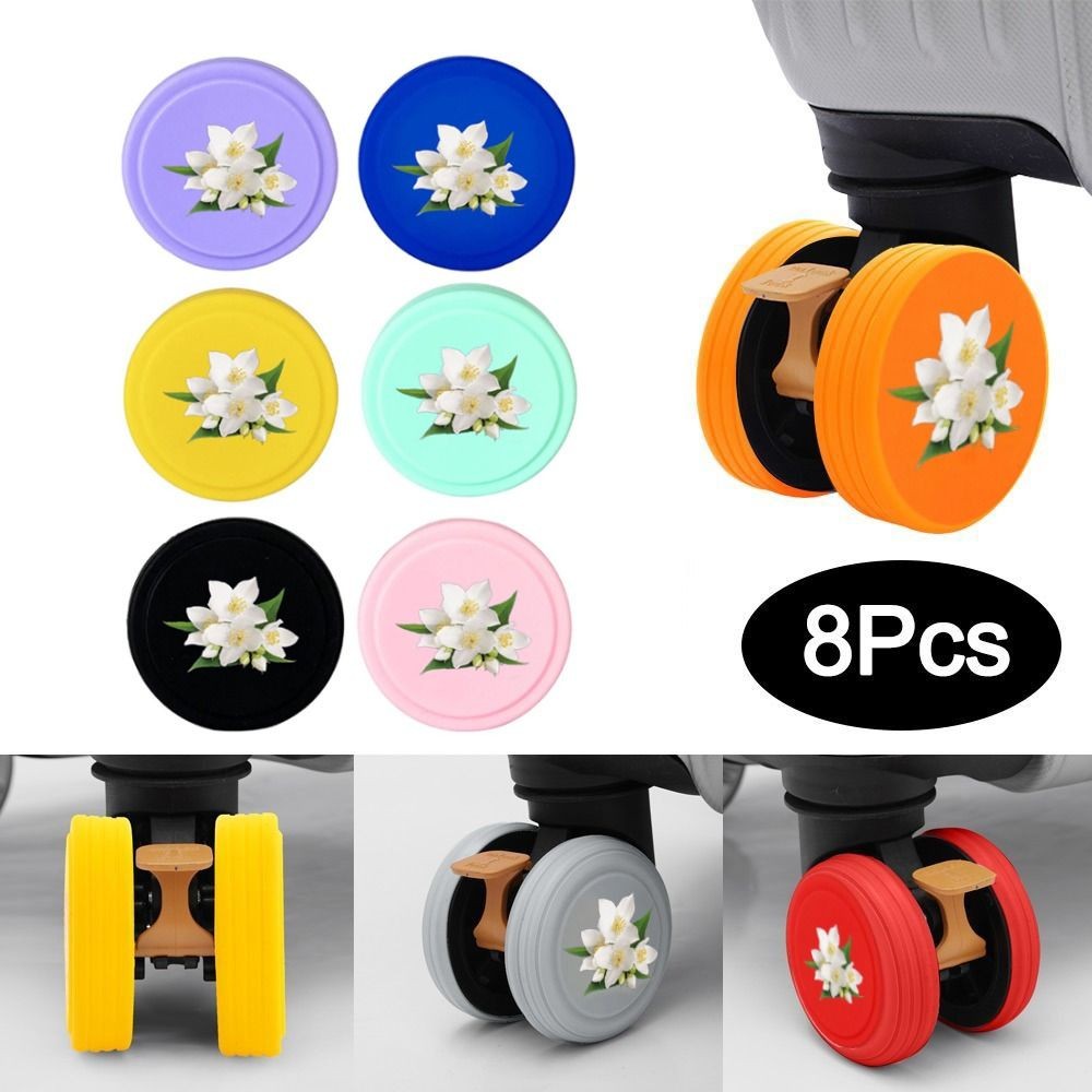 New 8Pcs Luggage Wheels Protector Rings Silicone Luggage Accessories Wheels Cover for Most Luggage