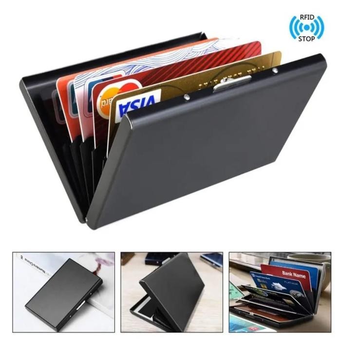 

ASLI Dompet Kartu Aluminium Card er 6 Slot READY STOCK