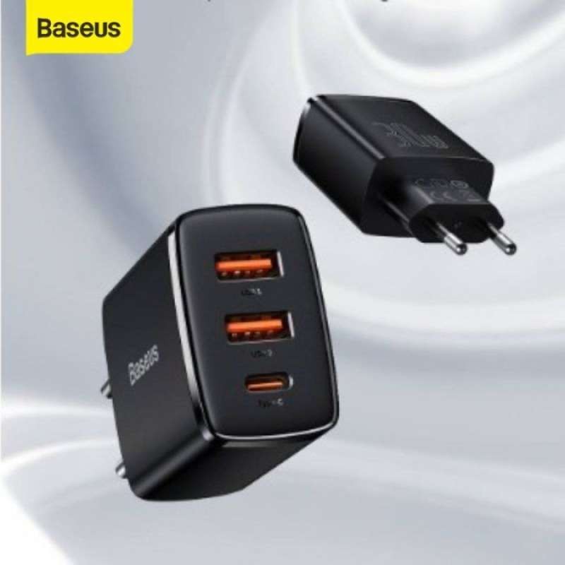 Kepala Charger Baseus Compact Quick Charger 2U+C 30W EU *
