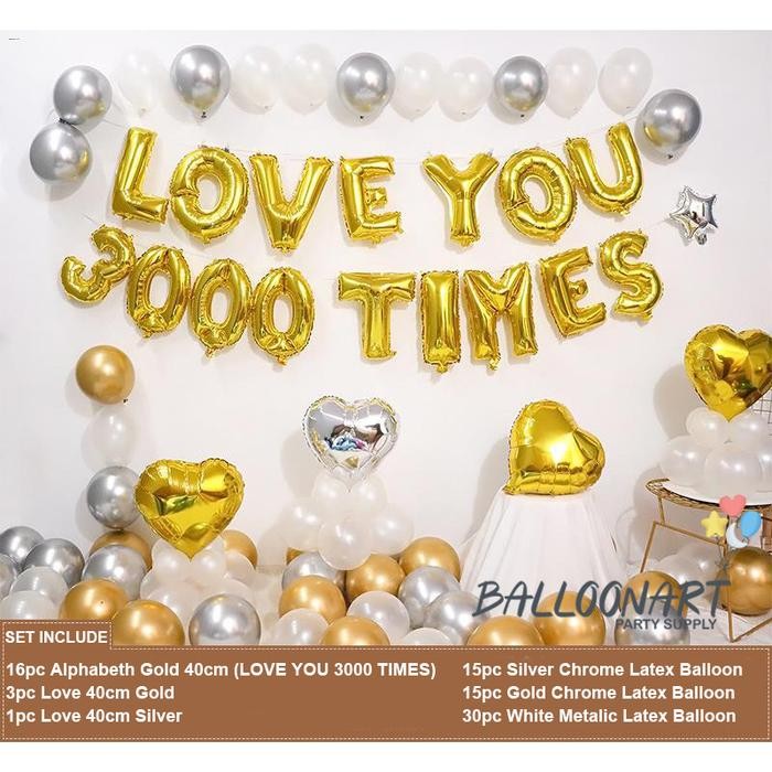 ANNIVERSARY 3000 DEKORASI SET/BALON FOIL ANNIVERSARY/DEKORASI ROMANTIS