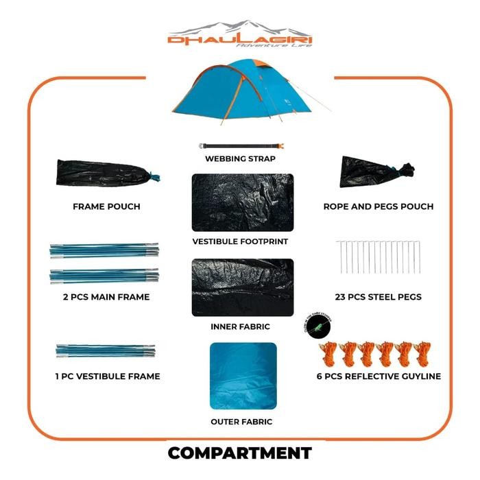 BISA COD Tenda Dhaulagiri Terra 45 - Tenda Kem - Tenda Cam 4P - Tenda Double Layer - Ultralight