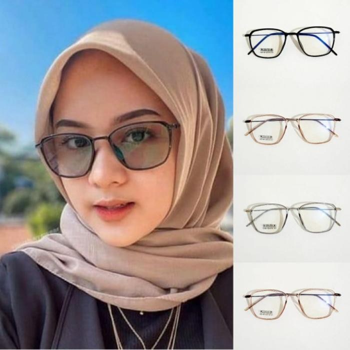 D7E_ Kacamata Photocromic Normal & Minus Untuk Wanita & Pria Frame Lentur