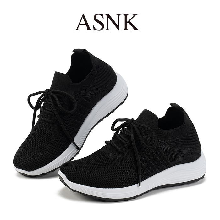 Asnk Shion Sepatu Sneakers Wanita Rajut Kualitas Import Size 36-41 A-669
