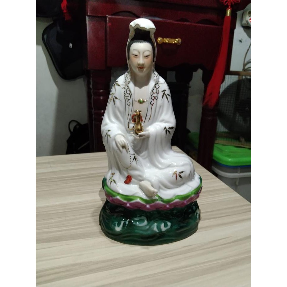 Patung Keramik Dewi Kwan Im Kuno Jadul Antik