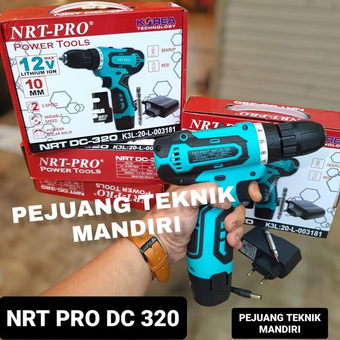 Mesin Bor Cordless Nrt Pro Dc 320 12V / Cordless Drill Nrt Pro Dc320
