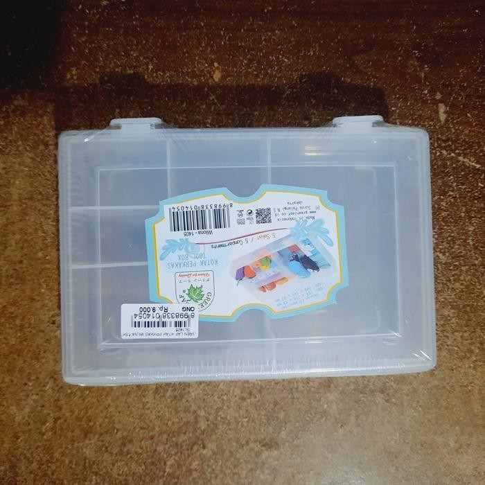 Mini Tool Box Kotak Perkakas Sekat Plastik Transparan Medium Gl1405