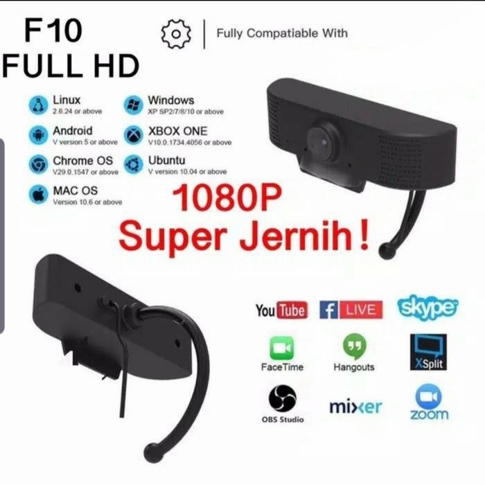 MSOD Webcam F10 Full Hd 1080P With Microphone Webcam F10 Full Hd 1080P
