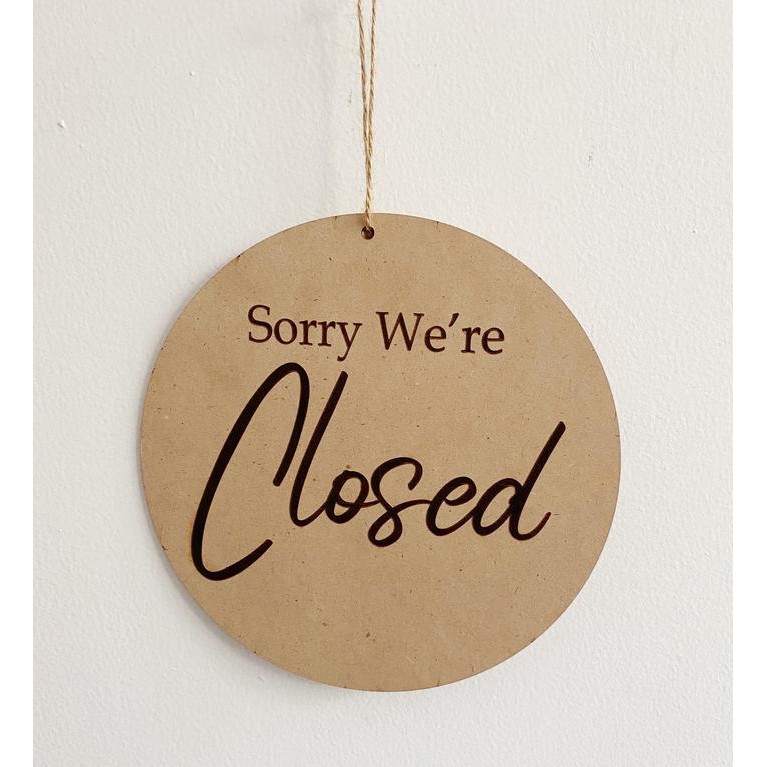 DKF9 Sign Open Closed Kayu / Signage Kayu Open Closed / Papan Tanda Open Close / Buka Tutup