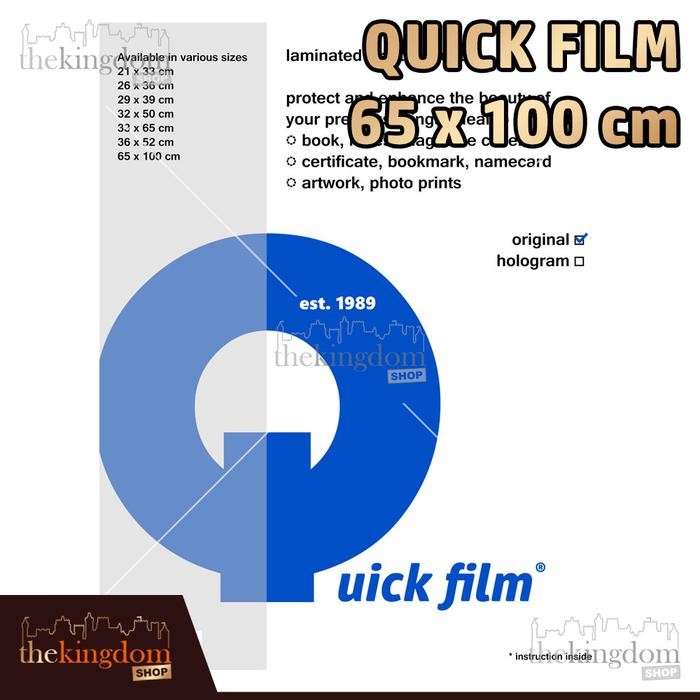 

DKF9 Quick Film Sampul Buku Plastik Cold Laminating Ukuran 65 X 100 Cm / 65X100Cm