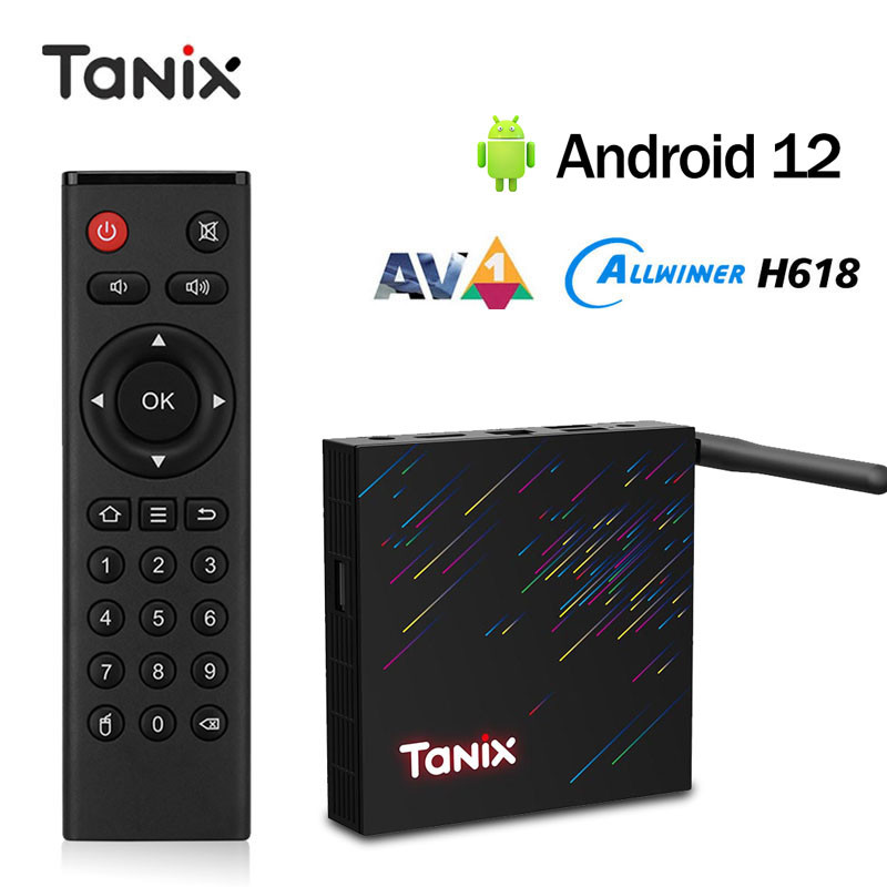 TANIX TX68 Allwinner H618 Android 12.0 Smart TV Box 4G 64G Wifi6 4K HD AV1 2.4G&5G Wifi 2G16G Set To