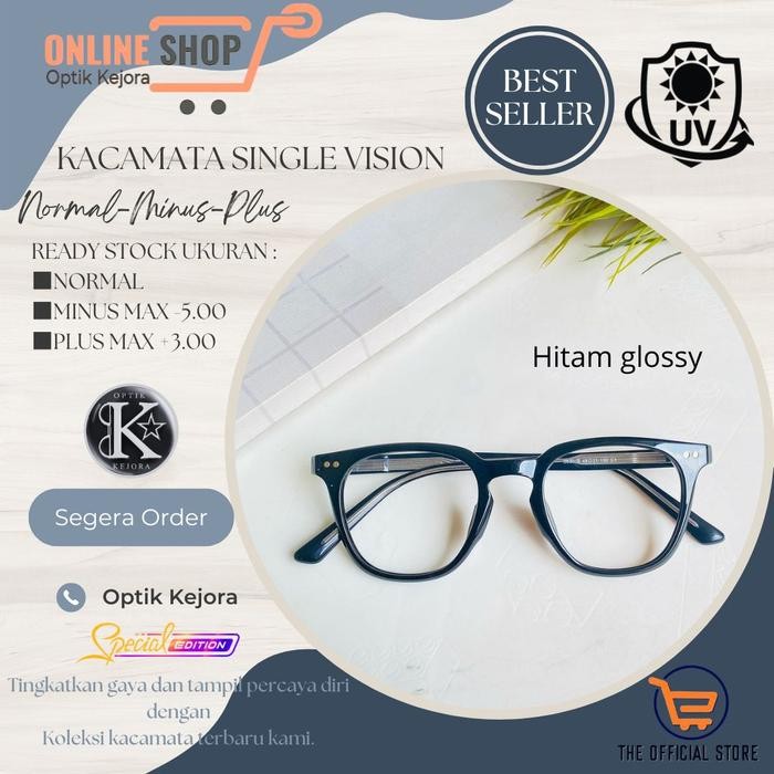 Kacamata Baca Plus Pria Premium Essilor Crizal Anti Blue Uv