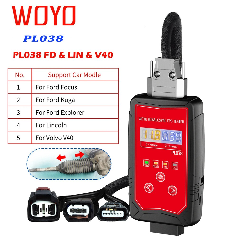 WOYO PL038 EPS Tester For Ford Focus, Kuga, Explorer, Lincoln, Volvo V40 Iron Shell Electric Power S