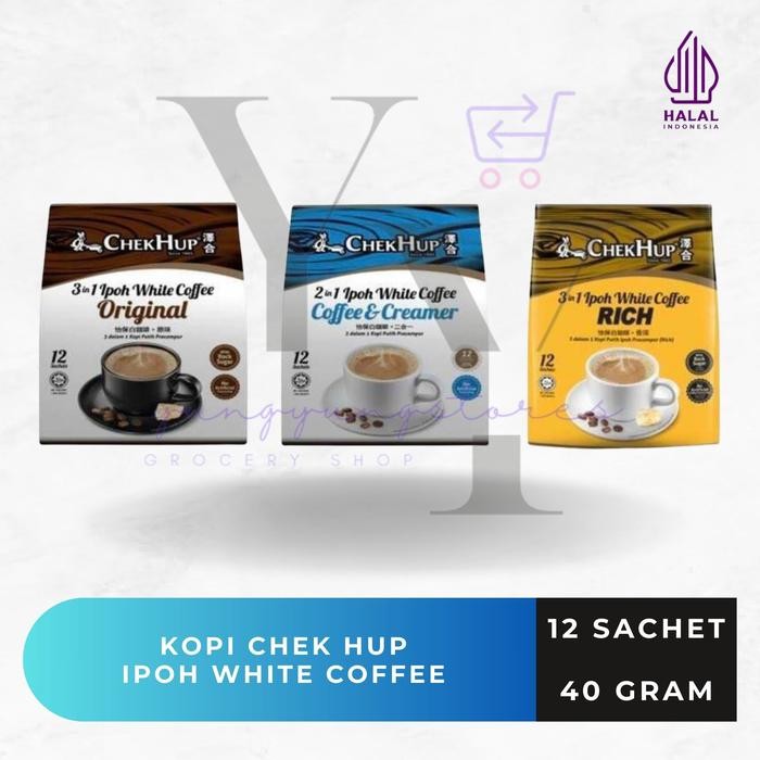 

NWFK Chekhup Ipoh White Coffee 2 In 1 / 3 In 1 Original / Rich 12 Sachet 40 Gram