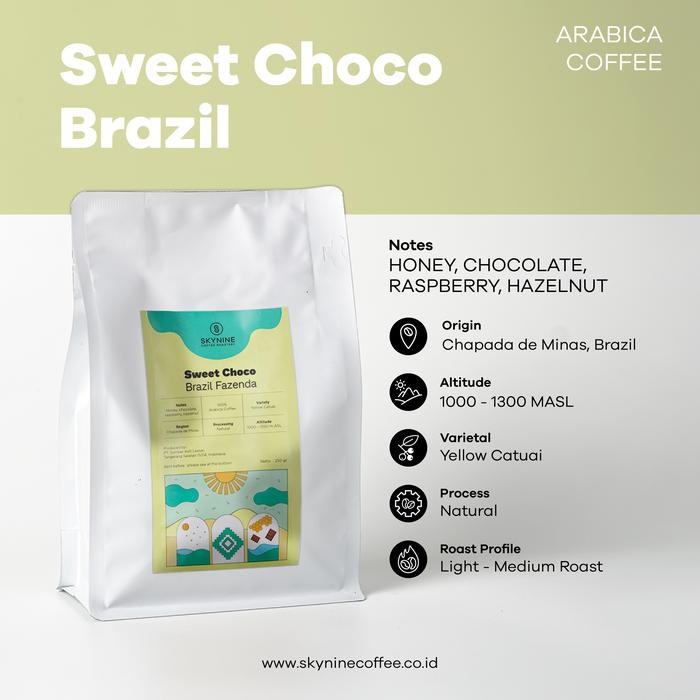 

8SXE Kopi Arabika Sweet Choco Brazil Fazenda Primavera Roasted Bean 250 Gr