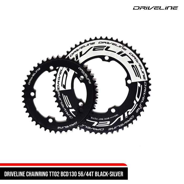 Hemat Driveline Chainring Tt02 Bcd130 56/44T Black-Silver